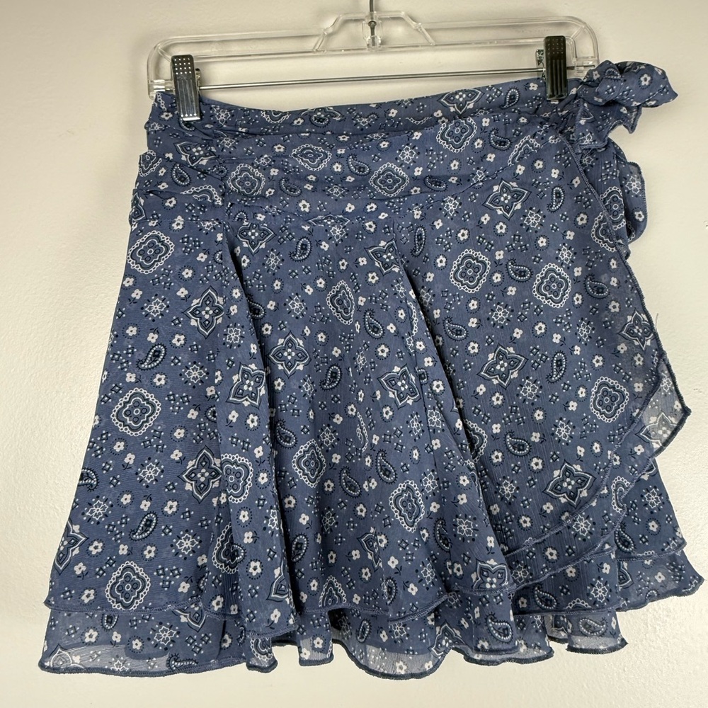 Aerie Navy Paisley Mini Skirt‎